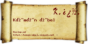 Kámán Ábel névjegykártya