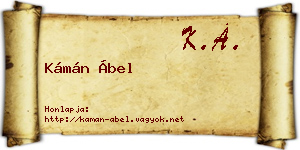 Kámán Ábel névjegykártya